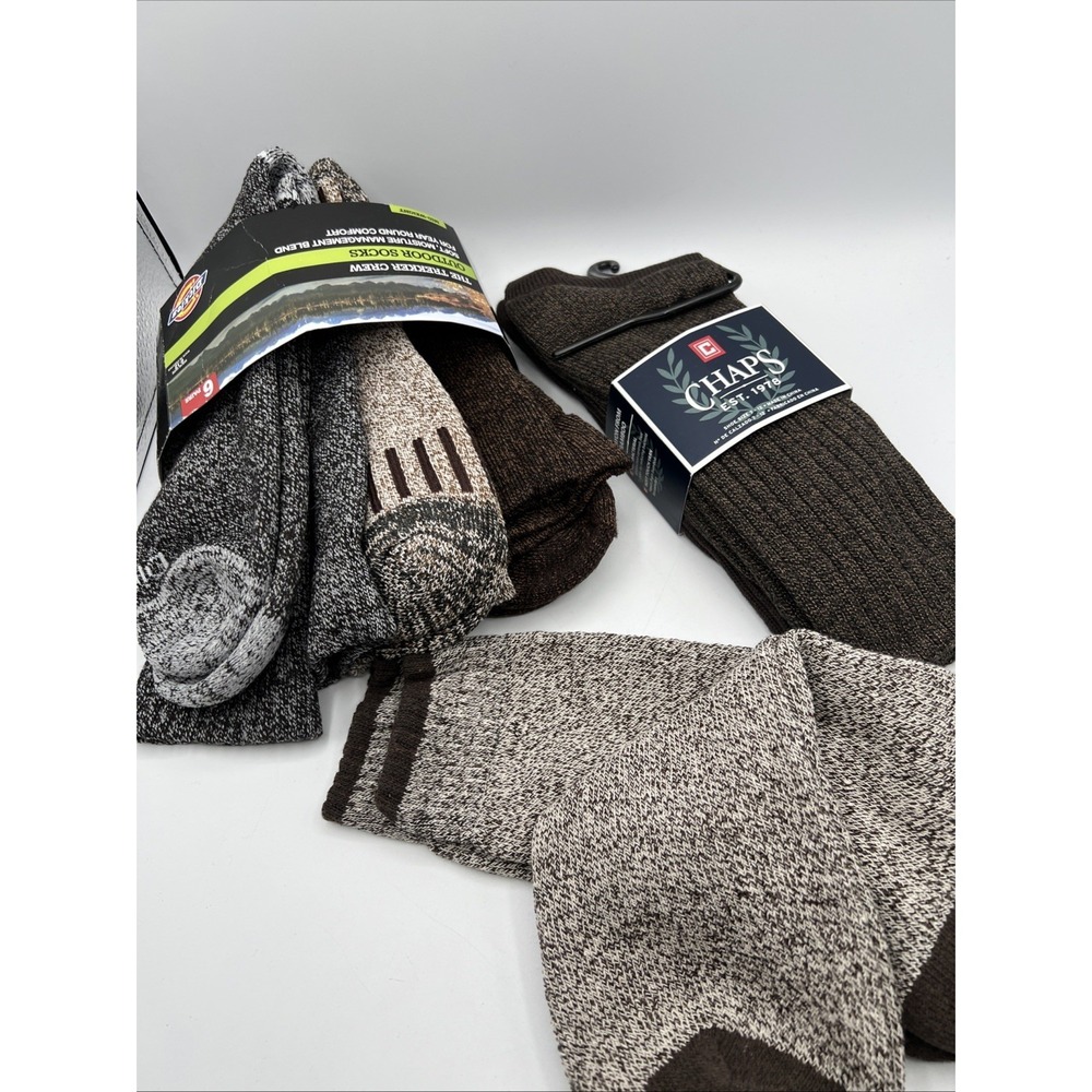 NEW 6 PAIR MENS CHAPS Bamboo SOFT Dickies Trekker CREW SOCKS Lot Performance